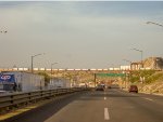 Ferromex intermodal train passing by the Dam